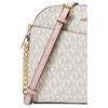 Michael Kors Jet Set Travel Logo Print Canvas Shoulder Crossbody Bag Medium Women Bags Beige Pink 35F1GTVC6B-PWDBLSHMLT