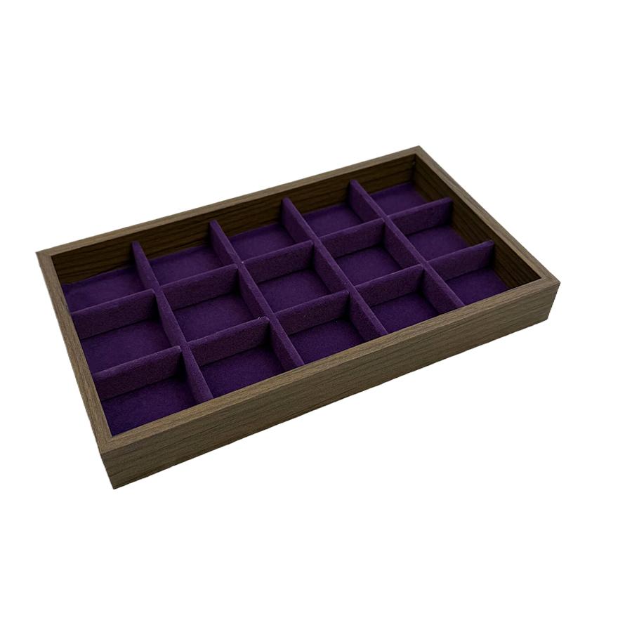 1 Pc, Walnut Wood Pattern Jewelry Box, Jewelry Tray, Suitable for Storing Necklaces, Rings, Earrings and Ear Studs. Color: Violet
