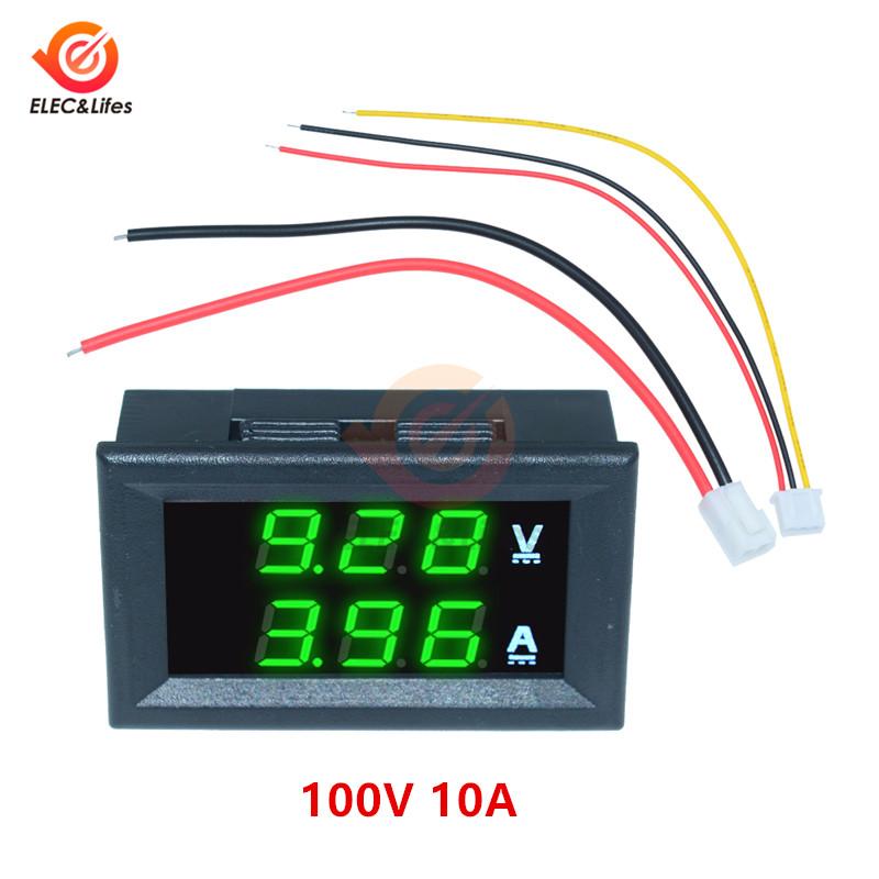 Mini Digital Car Voltmeter Ammeter DC 111V 11A 11A 111A LED Display Panel Amp Volt Voltage Current Meter Tester Detector