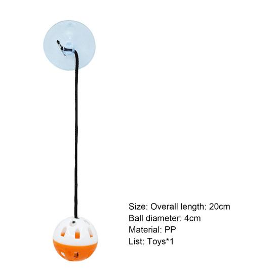 Bearded Dragon Toy with Suction Cup and Rope Exercise Game Colored Bell Ball Toy Reptile Toy for Small Animals
