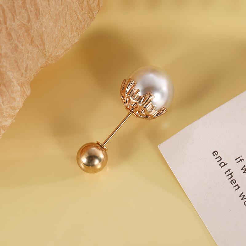 Taillenraffende Brosche mit Imitationsperlen und Strasssteinen, Anti-Expositionssicherheitsnadel, Ein-Wort, Gebogen, Gerader Einsteckstift.