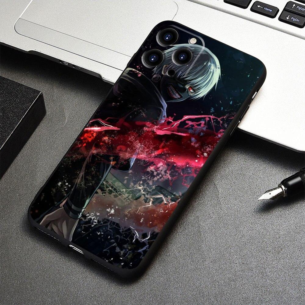 Black Case For iPhone XS 13 Pro Max 8 Plus 11 7 XR 12 14 X Mini 5 6 6S 5S SE2 SE2022 Anime Manga Tokyo Ghouls