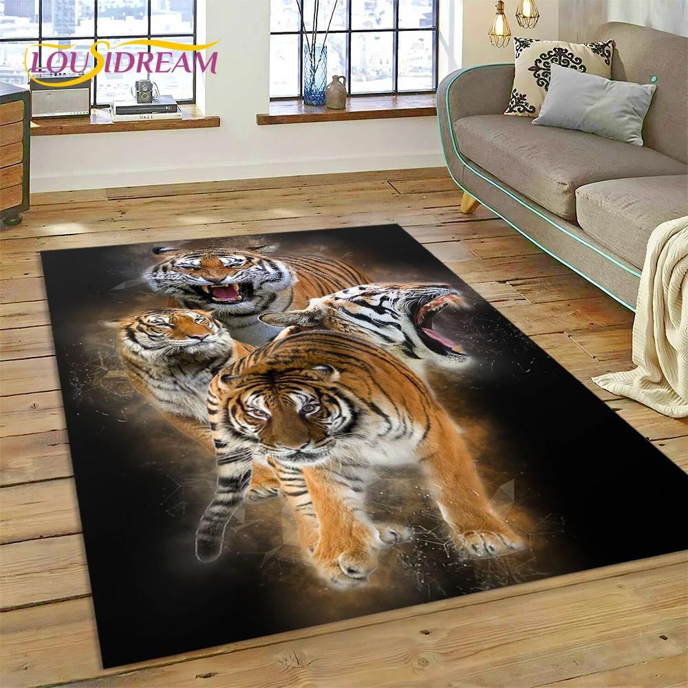 3d besta tigre leão animal vida selvagem dos desenhos animados tapete para casa sala de estar quarto sofá capacho decoração, área do miúdo tapete antiderrapante