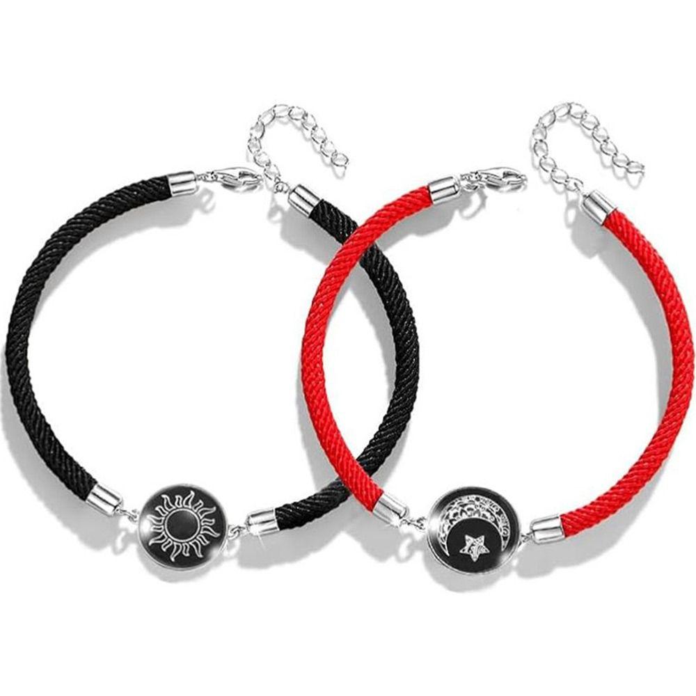 1 Pair Adjustable Braided Bracelet Luminous Rope Bracelet Retro Couple Bracelet  Couple Wear