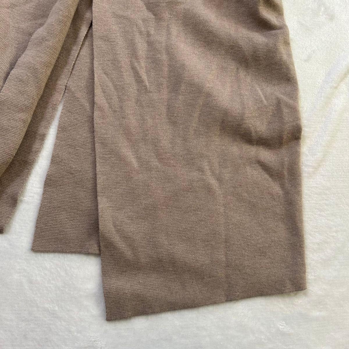 PLST Hood long cardigan Brown M size Brown