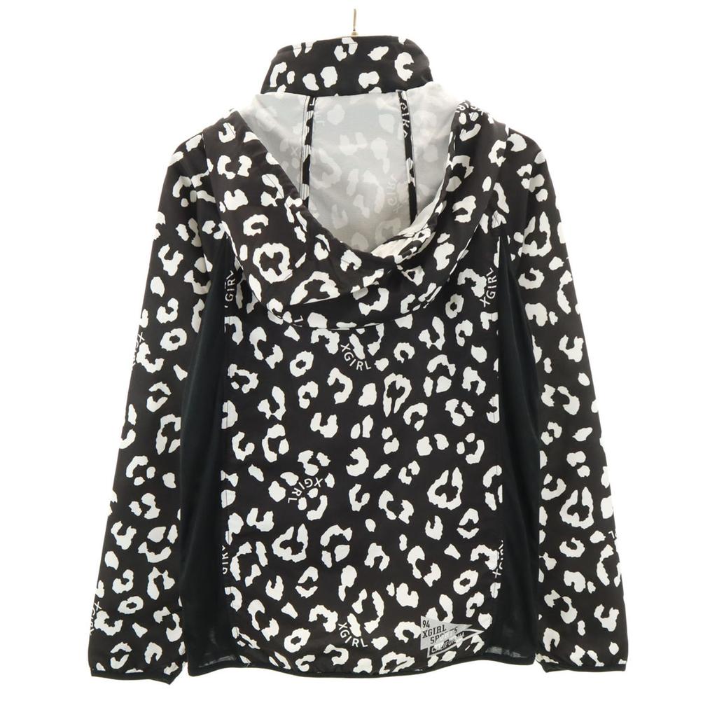 X-girl Leopard Pattern Sports Jacket S Black Leopard Pattern Women Used