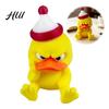 Personalized Trendy Ornaments 3D Printed Yellow Duck Figurine, Funny Arrogant Statue with Christmas Modern Bookshelf Accents Hat, Miniature