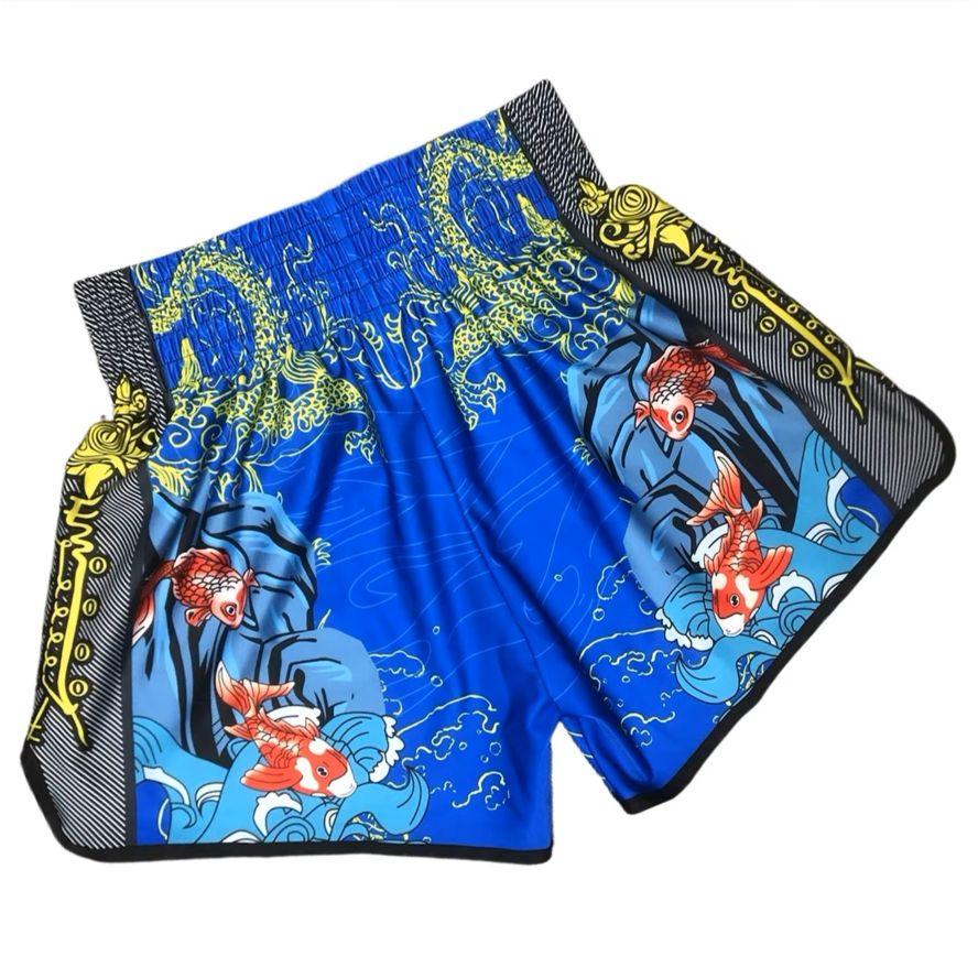 Muay Thai Kickboxen Boxen MMA UFC Karpfenfisch Freizeitshorts Fitnessstudio Sport Unisex Männer Frauen Fitness Workout Schnelltrocknend Druck Elastisch Hohe Taille Training