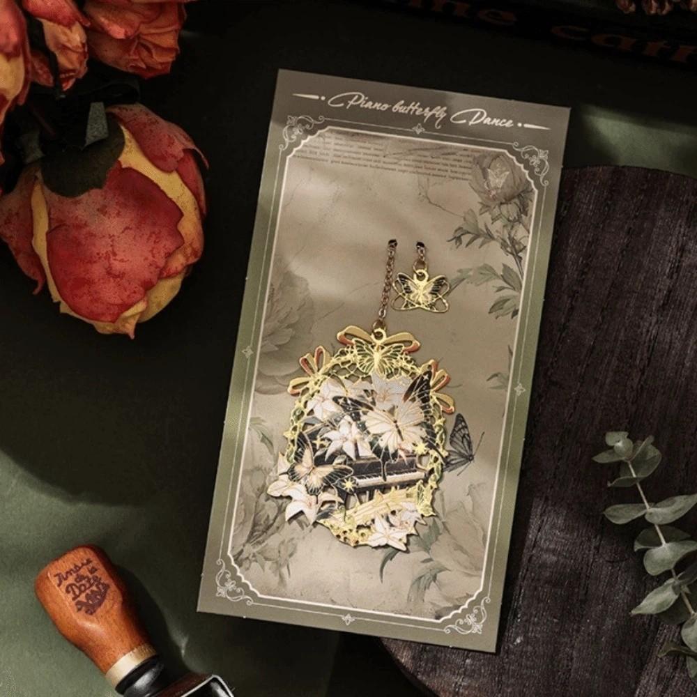 Flowers & Butterfly Hollow Book Mark Pendant Style Book Reading Clip  Book Lover Gift