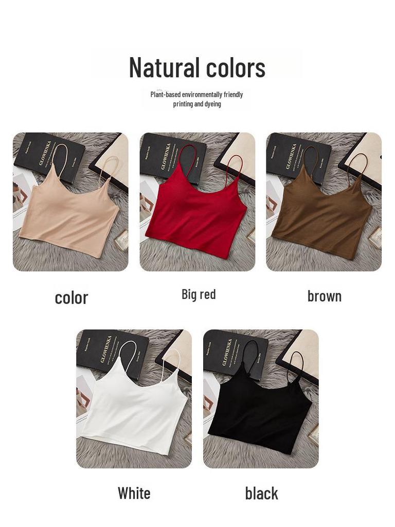 Letni jednoczęściowy biustonosz z tyłem w kształcie litery U: Cienki, Wygodny, Oddychający, z Wkładkami na Biust, Bezprzewodowy dla Kobiet