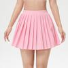 Pleated High Waist Yoga Skirt with Built-in Shorts & Pockets