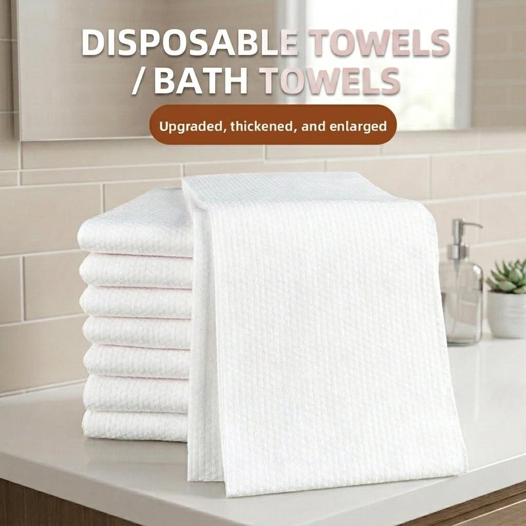 Disposable non-woven thickened daily towels/bath towels, suitable for business travel, hotels, beauty salons, inns and travelers