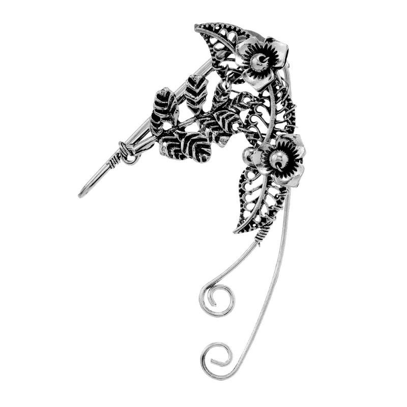

1Pcs Vintage Earbone Clip Earring Accessorized With Leaves And Flowers Without Piercing Ear Hanging Cuff Earrings For Girl