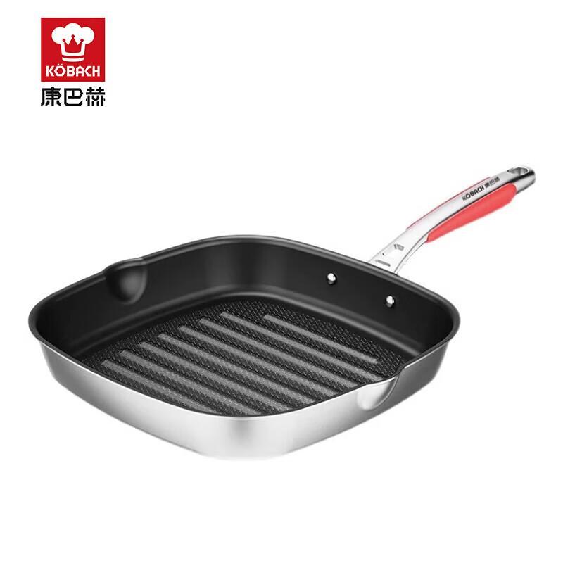 KOBACH Hansa 316L Stainless Steel Honeycomb Steak Frying Pan 28cm