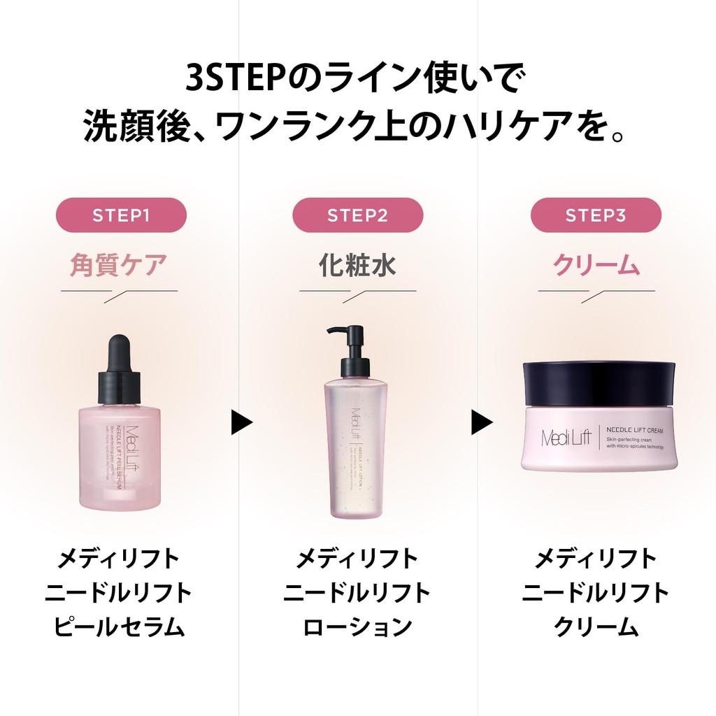 Medilift Needle Lift Peel Serum + Sticker Included, Microneedle Beauty Serum, Exfoliating Care [Amazon.co.jp Exclusive]