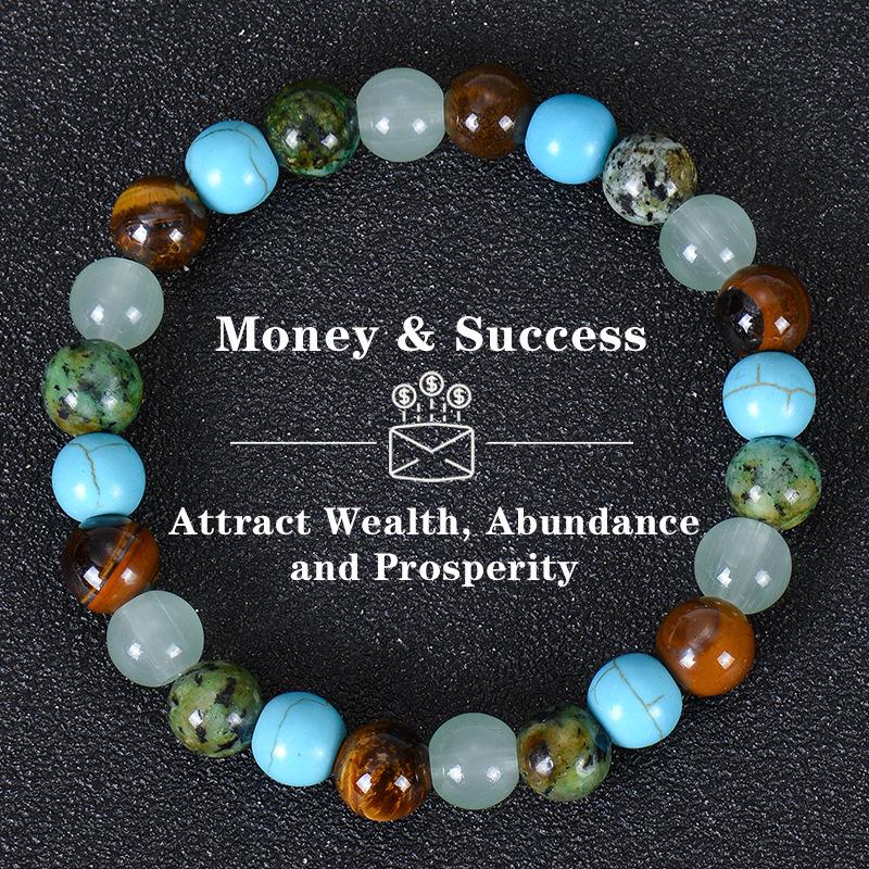 Cross-Border Exclusive Natural Stone Tiger's Eye Yellow Crystal Bracelet for Wealth & Success In Europe and America