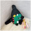 Dinosaur pattern nylon shoulder bag kindergarten daily matching contrasting color sewing line children's small bag milk dragon messenger bag
