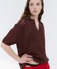 GBH APPAREL Crochet Knit Collar Top / Brown