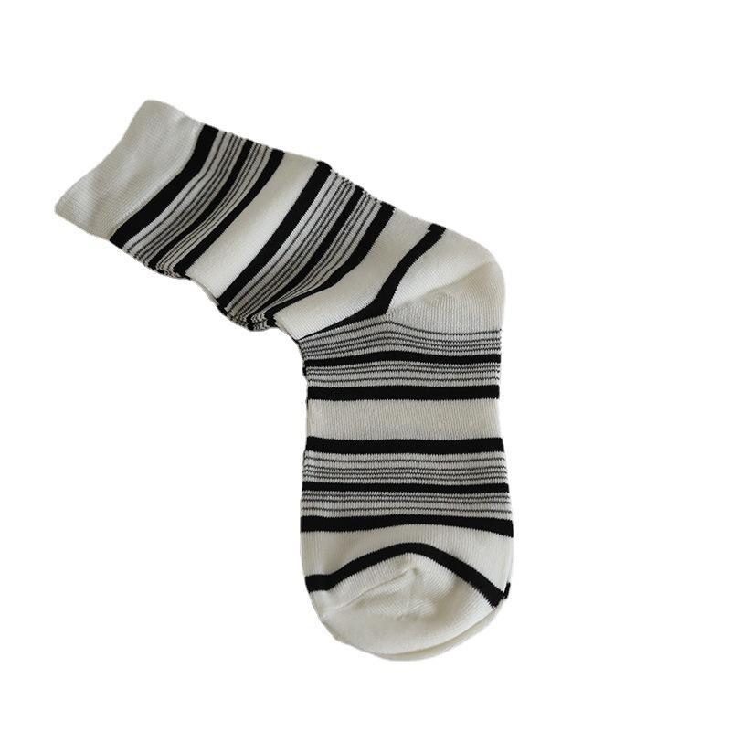 Striped Mid-Leg Socks Ceiling Xiaohongshu Exploration Store Recommended Colored Striped Mid-Length Socks Collection