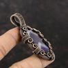 Chevron Amethyst Pendant Copper Wire Wrapped Jewelry Handmade Gemstone Pendant Copper Designer Pendant Chevron Amethyst Jewelry Gift For Her