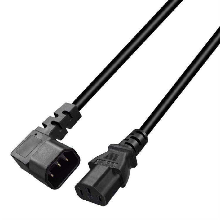 Hochleistungs-C14-zu-C13-Winkel-Netzkabel mit 3 Pins für Datenschränke und IT-Ausrüstung
