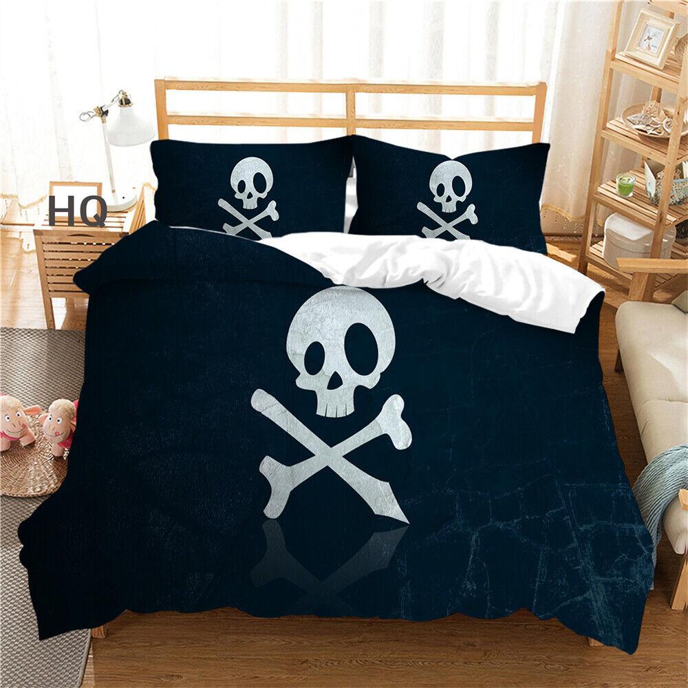 Skull Printing Duvet Cover Teens Bedroom Set Fashion Bedding Set Comforter Cover
