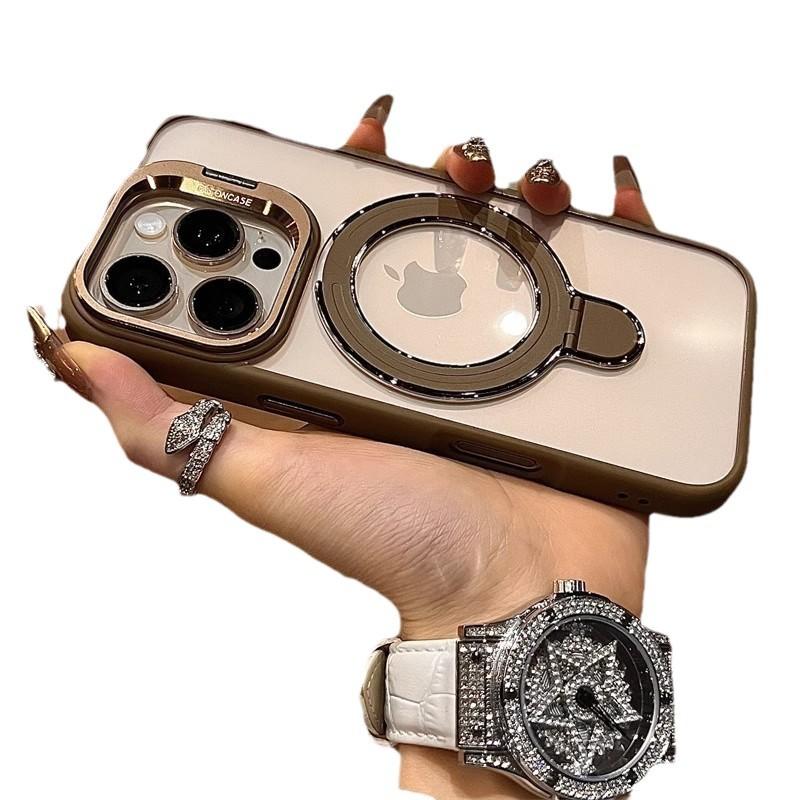 

Lens Cover Bracket Suitable for Apple 16PROMAX Mobile Phone Case Magnetic Bracket IPhone 15 Transparent U1 Protective Case iphone 16PROMAX