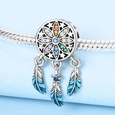 Dreamcatcher Copper Metal Bead Component Compatible With Bracelet High Quality Fine Jewelry Charm Bead Component Craft Making Woman High Quality Fine