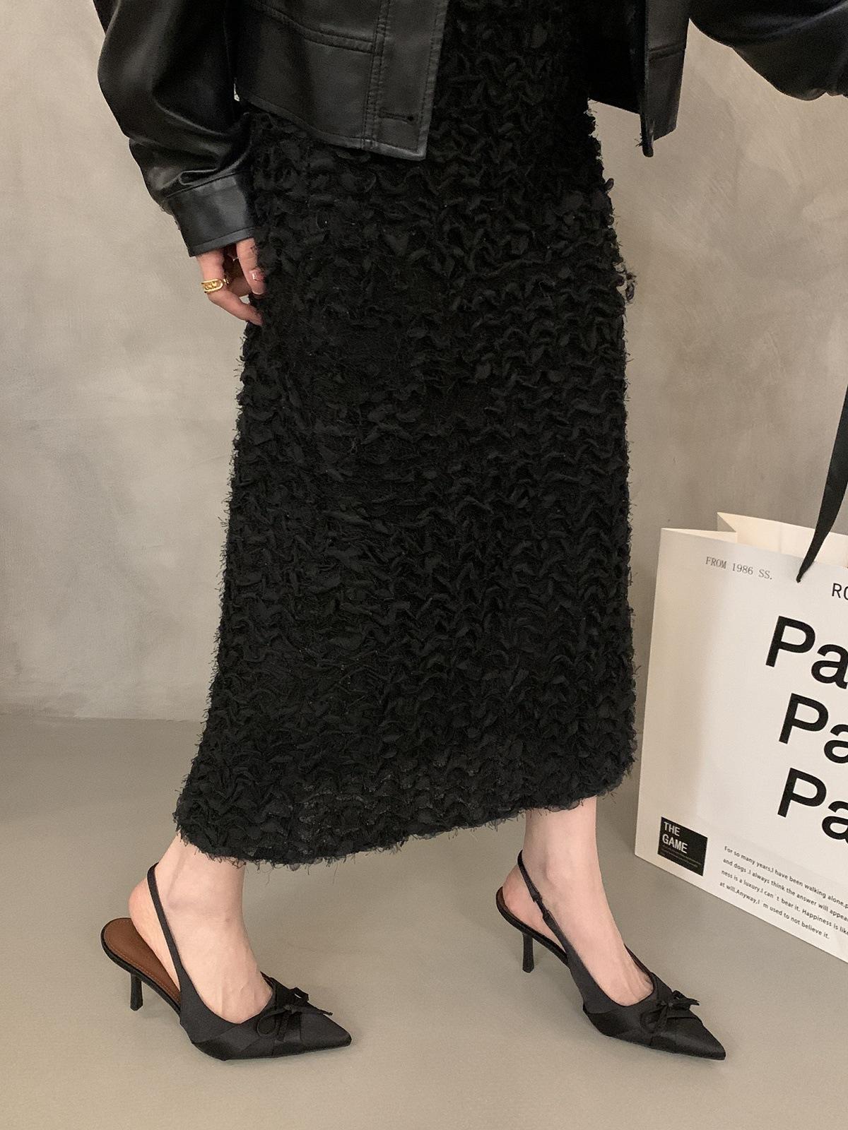 

Pointed bow stiletto high heels women s new temperament celebrity bag head sandals shoes 35 чёрный