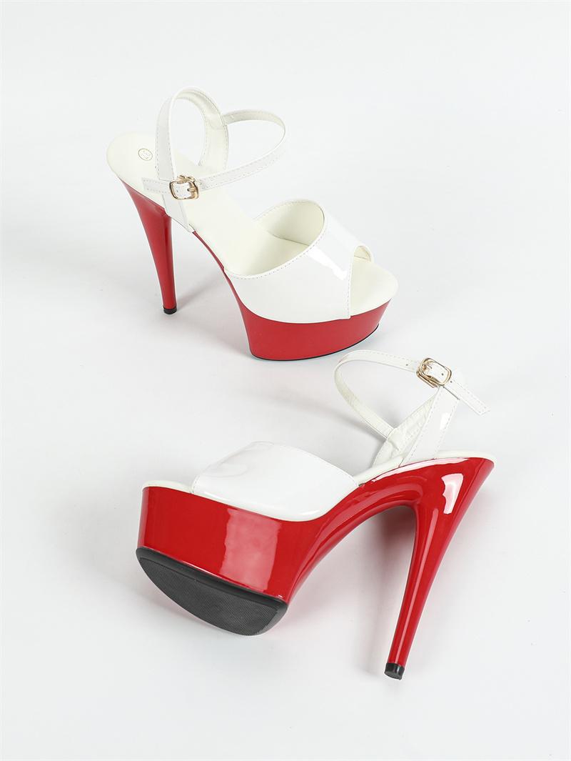 

Fashion Liyke 2025 New Yellow Red Women Fashion Buckle Strap Platform Sandals Runway Sexy Peep Toe Super High Heels Wedding Prom Shoes 34 белый