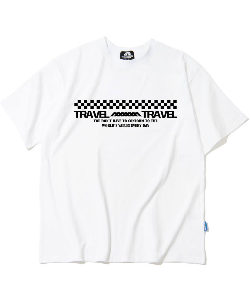 TRIPSHION Travel Checkerboard Graphic T-Shirt - 8 Colors (Type B)