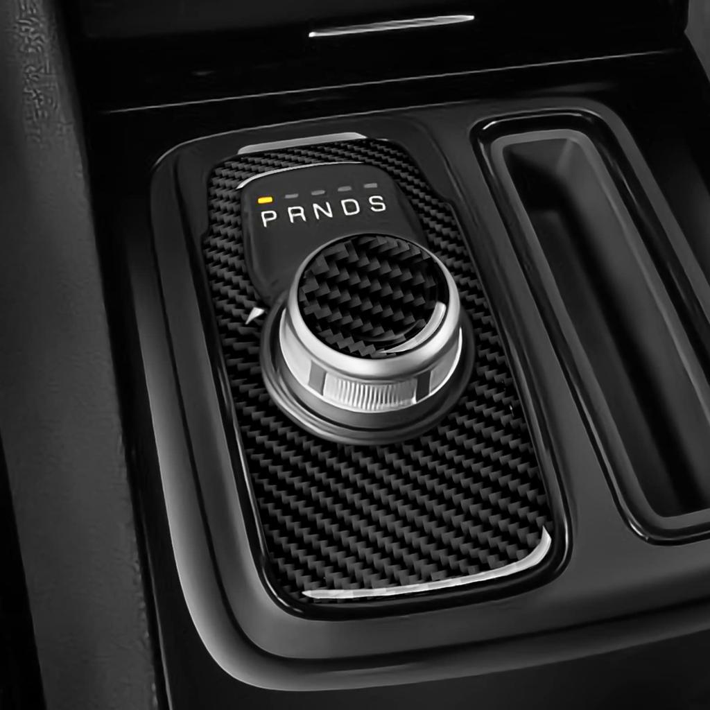 BRMYL Auto Schalthebel Panel Aufkleber 2015-2023 Chrysler 300 / 300C / 300S / Limited/Base Zubehör Kohlefaser Innenraum Aufkleber