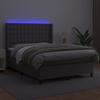 VidaXL Slat Bed Base with Mattress and LED, Upholstered Bed, Double Bed, Adult Bed for Interior Bedroom, 3139383