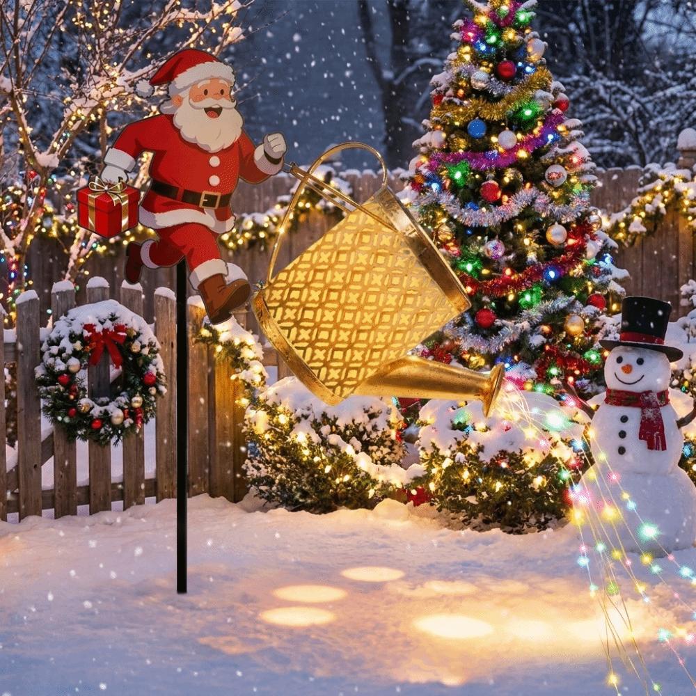 Waterproof Christmas Santa Solar Kettle Light Lawn Landscape Festive Lights Christmas Season