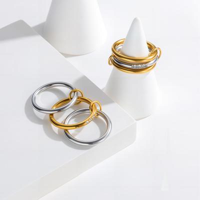 Stacking Engagement Band Rings For Women Plain Micro Paved 5A CZ Mix Color Multi Pieces Stack Full Finger