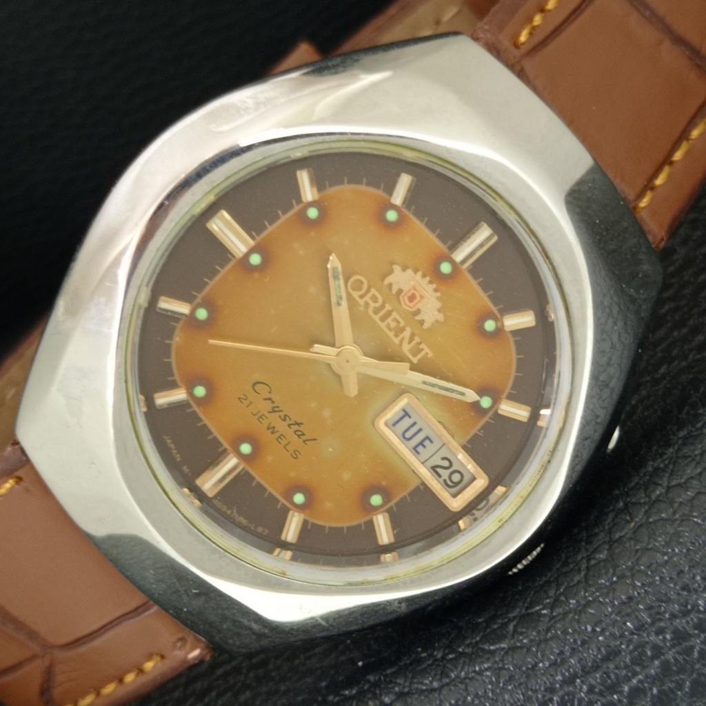 АВТОМАТИЧЕСКИЕ 46943 ВИНТАЖНЫЕ ORIENT CRYSTAL ЯПОНИЯ МУЖСКИЕ ОРИГИНАЛЬНЫЙ ЦИФЕРБЛАТ ЧАСЫ a704899-1