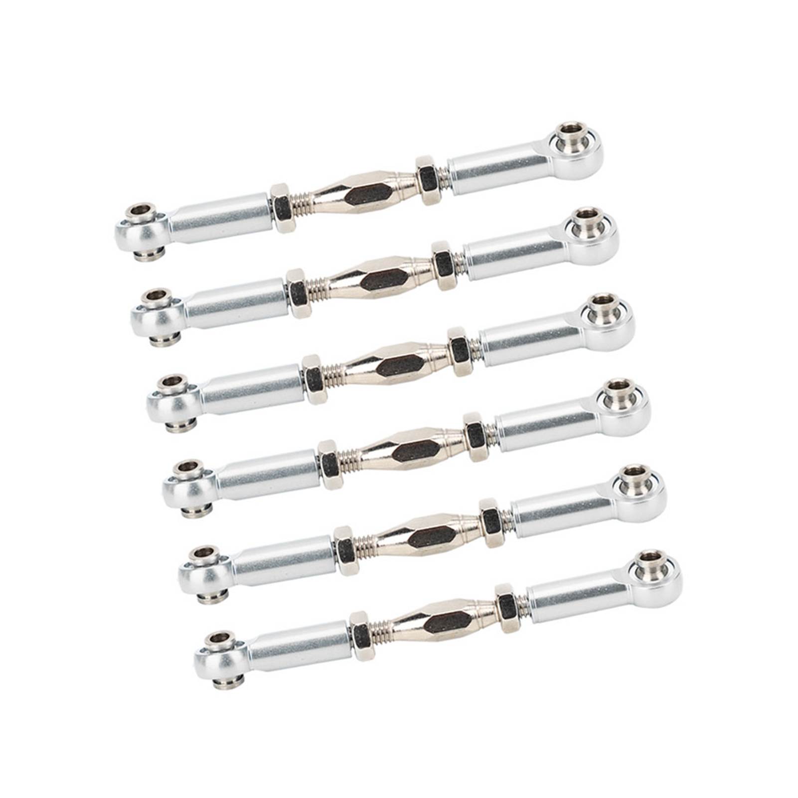 

6Pcs Aluminum Alloy Adjustable Push RodsTurnbuckle Rod Linkage Accessories for RC Car Modelssilver срібний