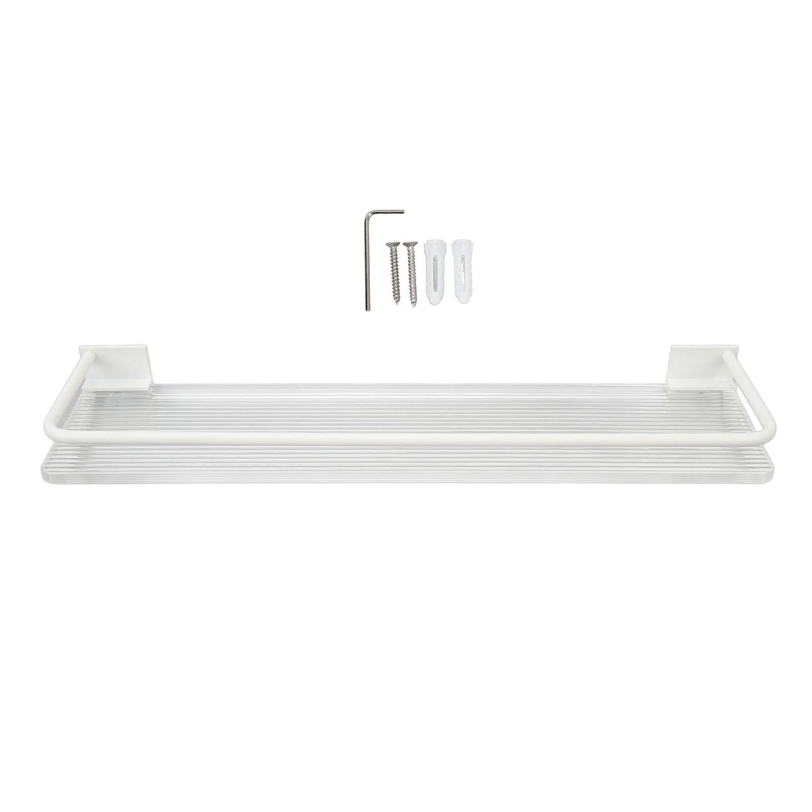 Konnwei Bathroom Wall Shelf Punch Free Acrylic And Space Aluminum Wall Mounted Bathroom Floating Shelves For Home Rodless