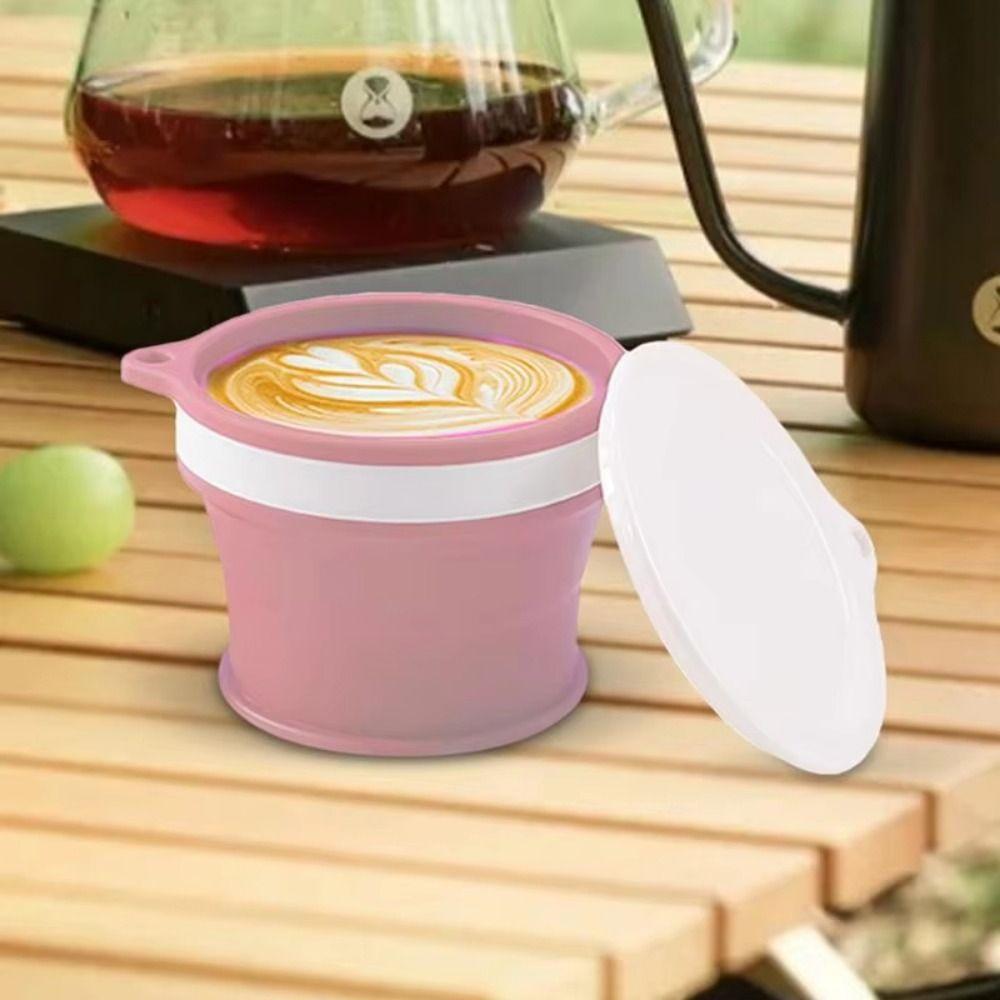 Tragbarer Silikon-Trinkbecher Auslaufsicher Einziehbar Campingbecher Faltbarer Reisebecher Outdoor