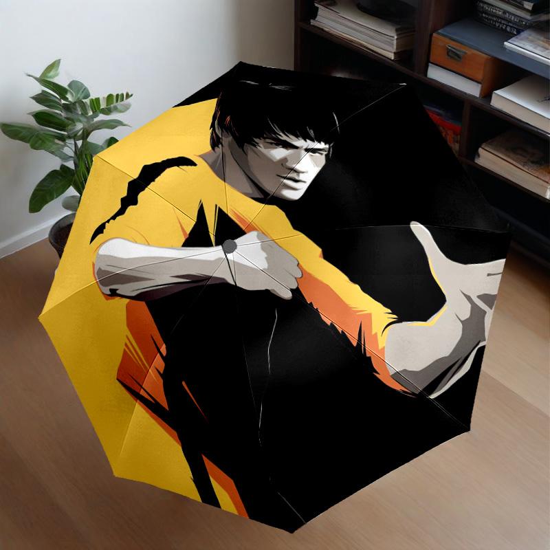 Dynamic Bruce-Lee Pose Umbrella 8-Frame for Travel, Camping, Casual Lightweight Portable Umbrella, Essential for Every Family Holidays Gift