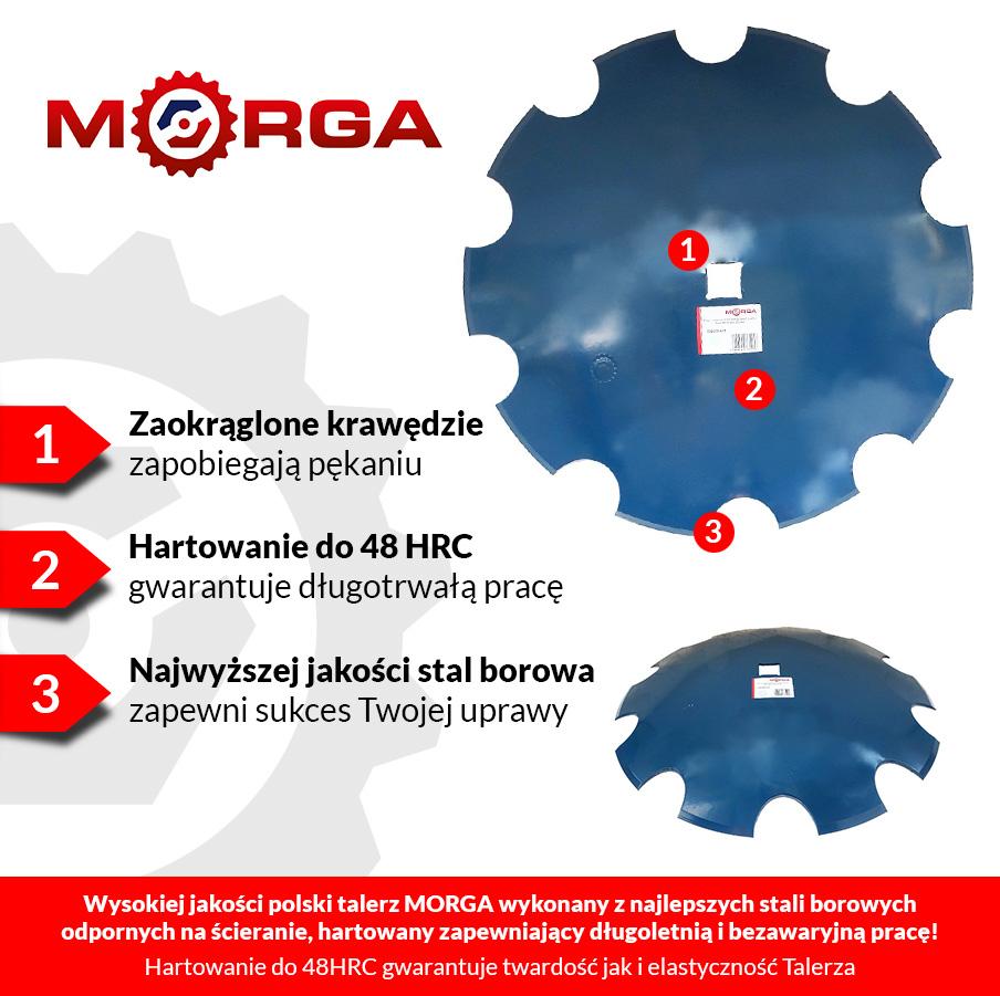 Toothed Disc FI-560mm, 5mm Thick, Disc Harrow, Hub Mounting, 6 Holes, Mounting Bolt Spacing 115mm, MORGA Boron Steel