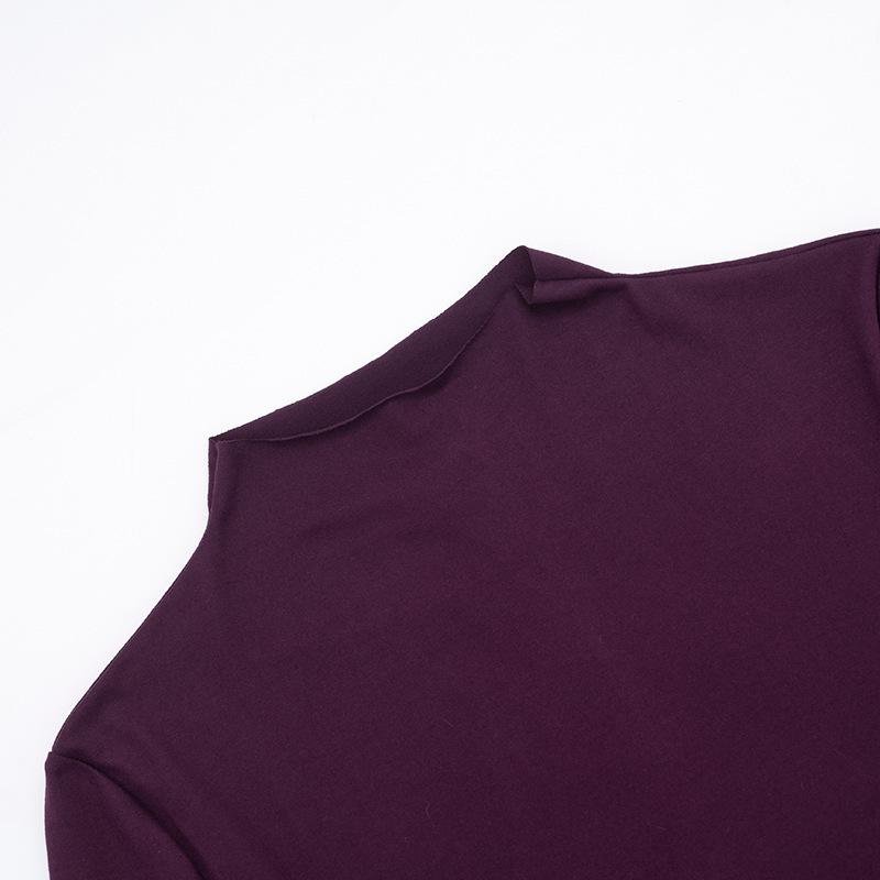 Elegantes Damen Winter Langkleid mit hohem Kragen und gefalteter Rüsche