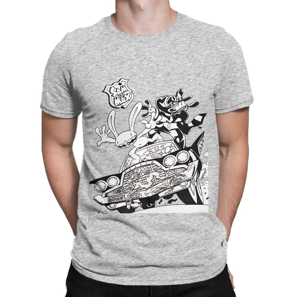 Sam And Max Hit The Road White Novelty Graphic 100 Cotton Tshirt Sam And Max Hit The Road Tops Tees For Unisex