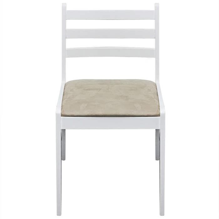 VidaXL 4x Hévéa Massif Chaise De Salle À Manger Blanc Meuble Mobilier Cuisine 242031