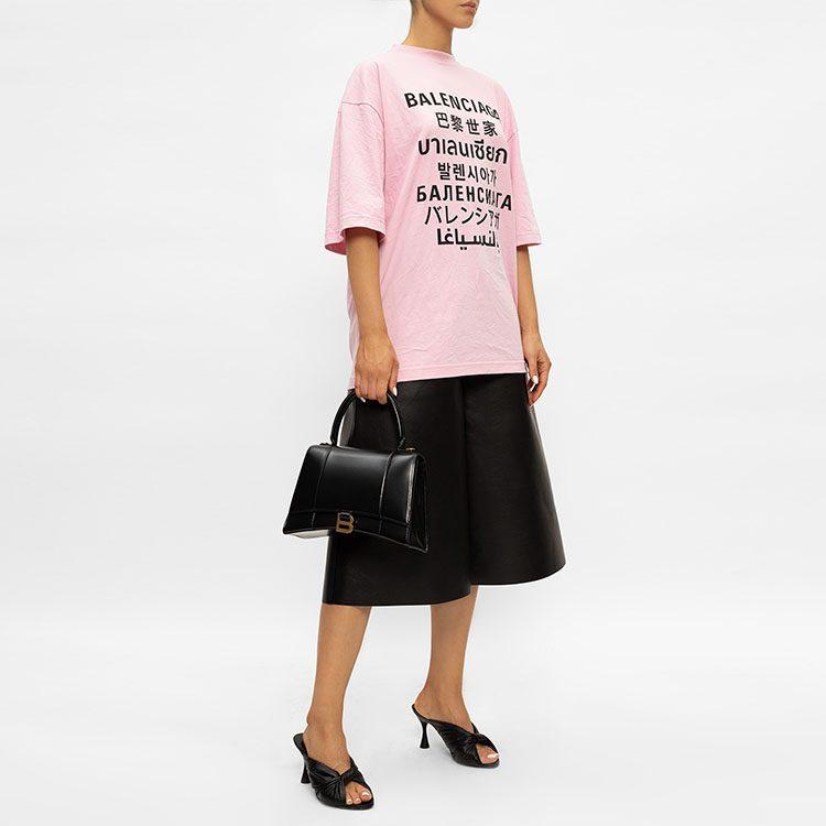 Balenciaga Languages Oversized T Shirt 'Pink/Black' 641532TJVI31401