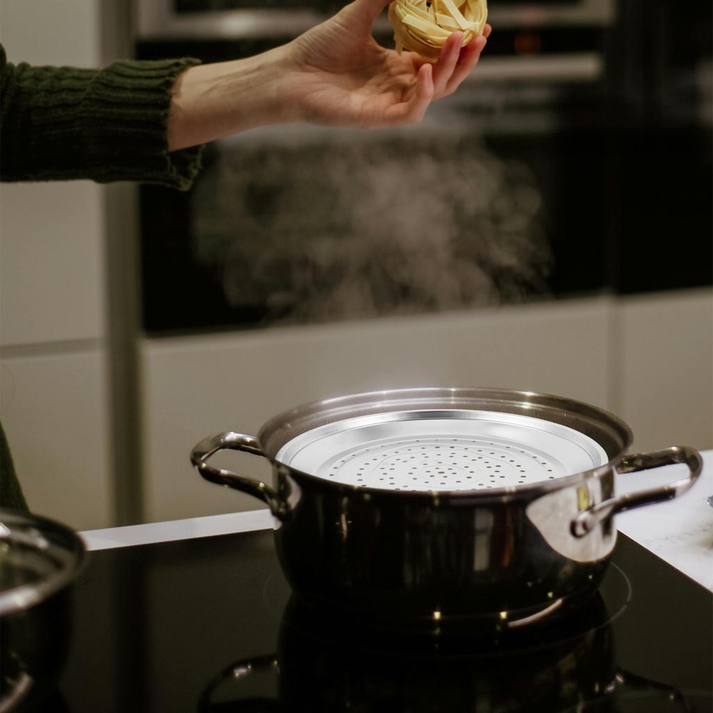 Griglia per Cottura a Vapore in Acciaio Inossidabile, Vassoio Rotondo per Vapore da 12 Pollici per Wok, Cottura a Vapore di Pesce, Carne, Verdure, Ravioli, Vaporella Alimentare Domestica