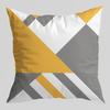 Geometric Pillowcase, Yellow and Gray Geometric Peach Skin Velvet Printed Pillow Cushion Cover, Sofa Car Backrest