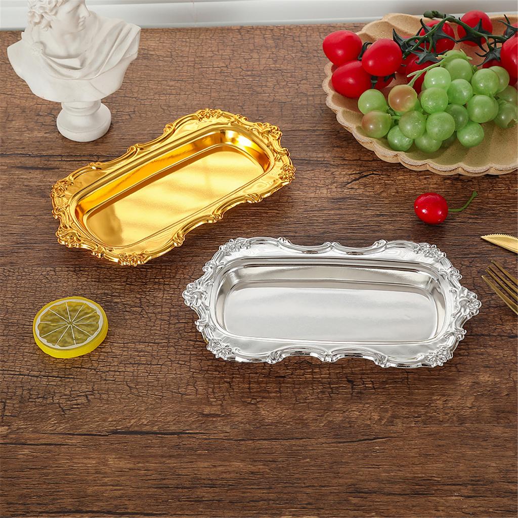 Multifunctional Iron Tray For Coffee Table Centerpieces Dessert Platter Snacks Plate Kitchen Counter Decoration