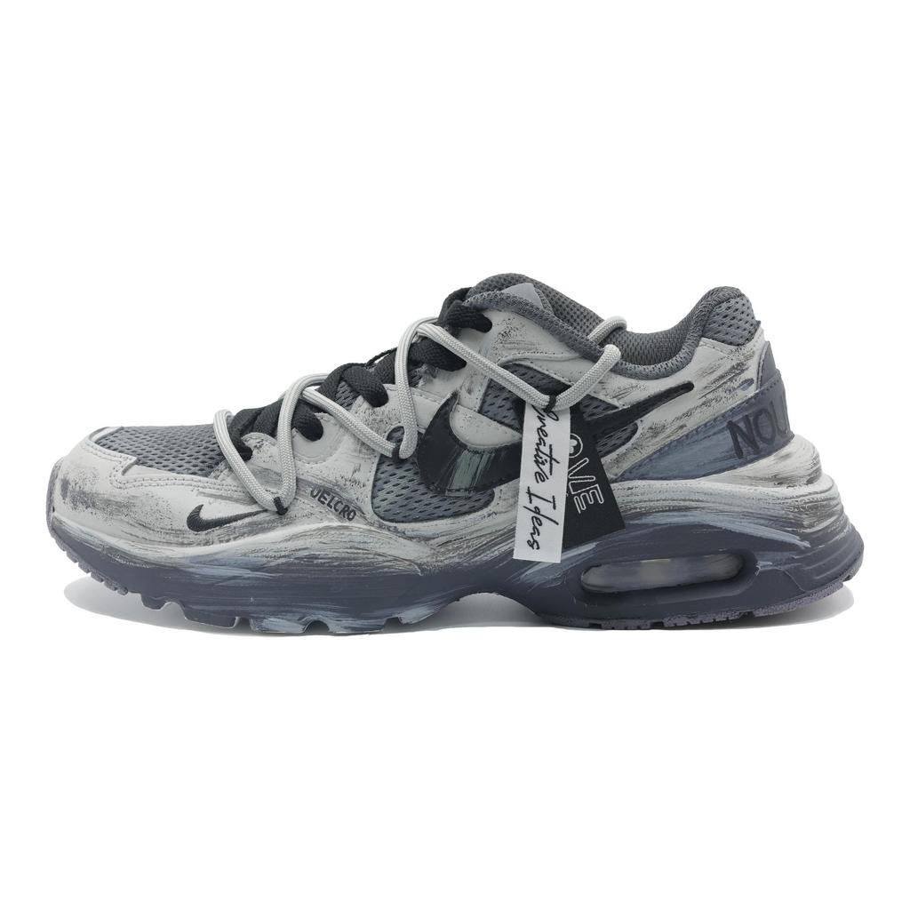 Nike Air Max Fusion Cushioning Slip Resistant Abrasion Resistant Low top Running Shoes Women's Gray Black CJ1671-105(Team292- )