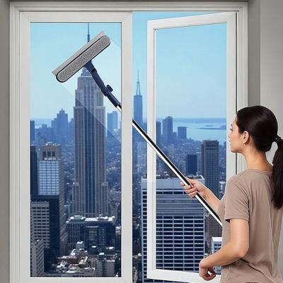 Efficient High-rise Window Cleaner Adjustable Window Mop Broom Wiper  Household Cleaning